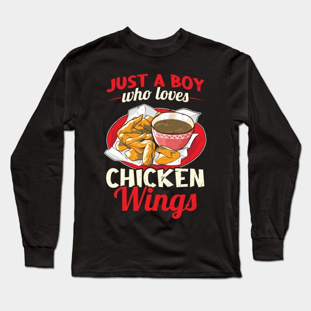 Just a boy who loves Chicken Wings Long Sleeve T-Shirt by Peco-Designs